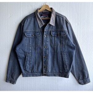 Y2K Jansport Denim Jacket Medium Wash Blue Men’s Size Large